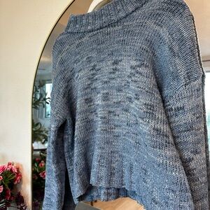 SO Heathered Blue Turtleneck Sweater